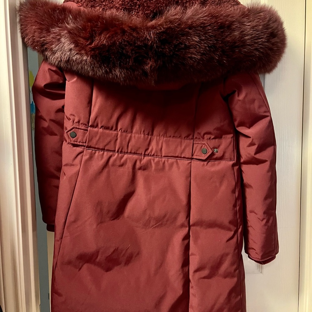 Detachable fur trim/ never been worn!  Bought at Nordstrom Rack.  Burgundy - Picture 4 of 5